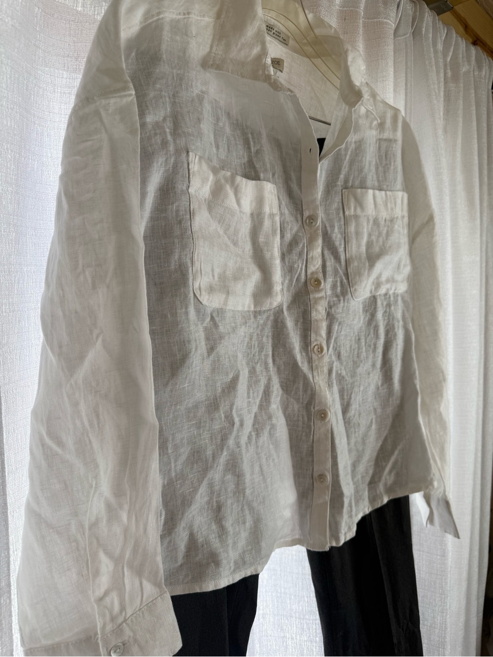Rachel Zoe Sheer White Button-Down Shirt - Picture 4 of 7